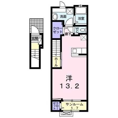 巨海 徒歩5分 2階の物件間取画像